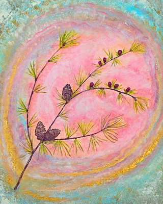 Lärche  – Seelenlicht der Alpenkräuter Kunstdruck