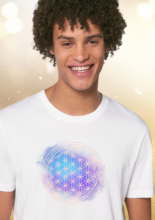 Lebensblume blau - Organic Shirt