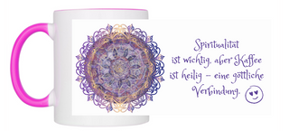 Tasse Kronenchakra Spiritualität  ist wichtig, aber Kaffee...