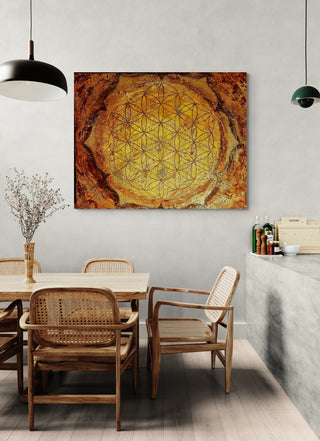 "Life force in red-art print