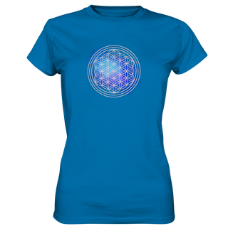 Lebensblume blau - Ladies Premium Shirt